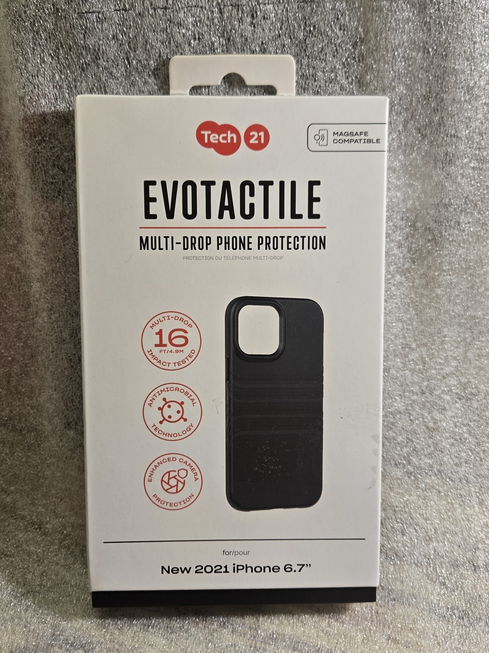 Tech21 Evotactile Black Multi-Drop Phone Case - MagSafe Compatible